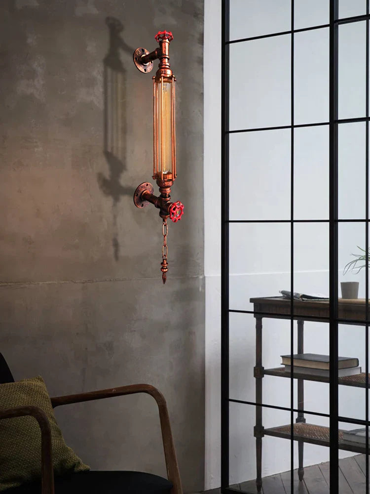 DecorBites™ Industrial Pipe LED Wall Sconce for Bedside Bedroom Aisle Cafe Restaurant