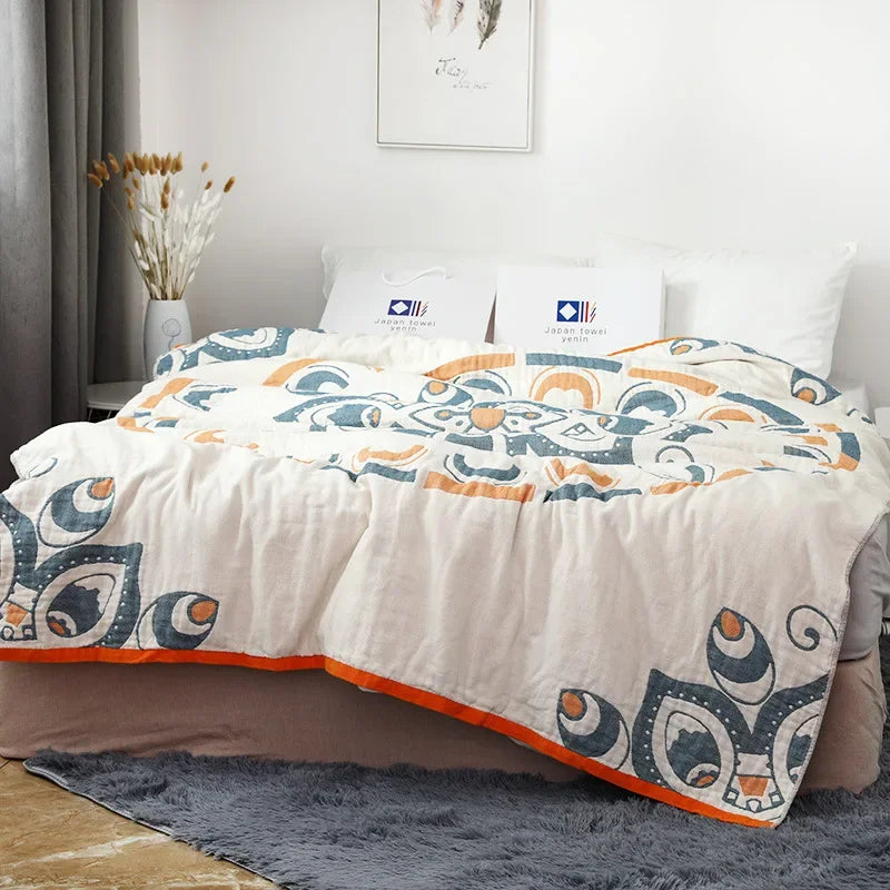 Decorbites™ Baumwolldecke im nordischen Stil - Weiche Sommerquilt für Einzel- und Doppelbetten - Boho-Haustextil-Deckbezug