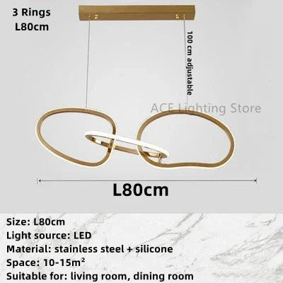 Decorbites™ Gold LED Ring-Deckenleuchter: Moderner Luxus für Bar, Hotel, Schlafzimmer & Restaurant