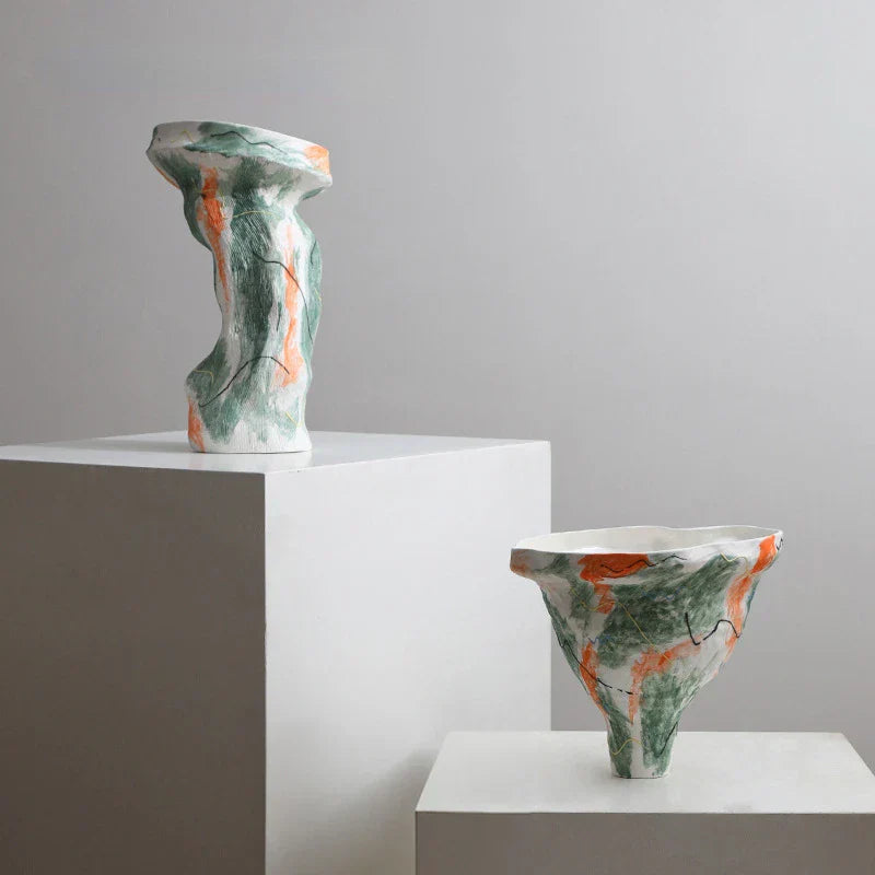 Decorbites™ Abstraktes unregelmäßiges Muster Keramikvase zur Heimdekoration