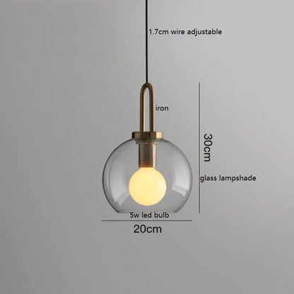 DecorBites™ Glass Ball LED Pendant Light - Modern Hanging Lights for Home, Restaurant, Cafe