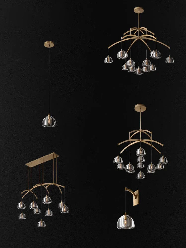 Decorbites™ Amerikanischer Kupferkristall-Kronleuchter: E14 LED Vintage-Deckenbeleuchtung für das Wohnzimmer