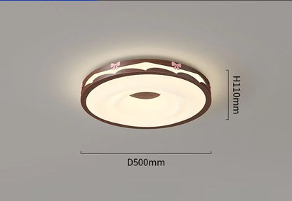 DecorBites™ Cream Wind Walnut Round Master Bedroom Lamp Warm Retro Hanging Ball Ceiling