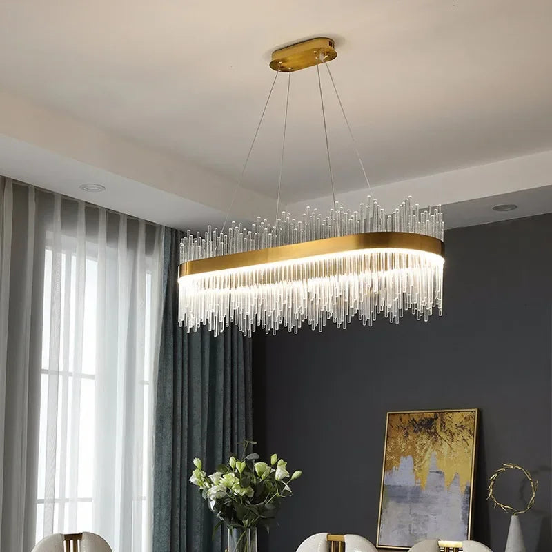 Decorbites™ Goldkristall-Kronleuchter: Dimmbare Luxus-Pendelleuchte für Schlafzimmer, Wohnzimmer und Hotel