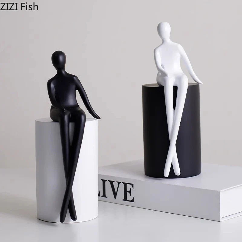 Decorbites™ Geometrische Basis-Charakter-Statue-Dekoration – Harz-Skulptur für ästhetische Raumornamente