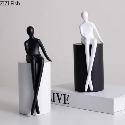 Decorbites™ Geometrische Basis-Charakter-Statue-Dekoration – Harz-Skulptur für ästhetische Raumornamente