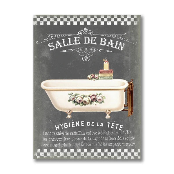 Affiche minimalistes WC et salle de bain Prints French Bathroom Rules Quote Poster Canvas Painting Toilet Bathroom Wall Decor