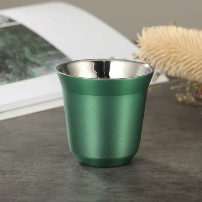 Decorbites™ Doppeltwandige Espresso-Tassen 80 ml - Set aus 2 hitzeisolierten Edelstahlbechern
