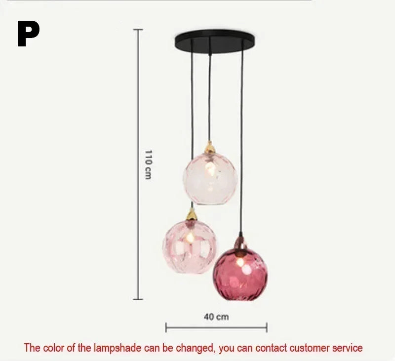 Modern Colorful Glass Pendant Light in Polished Chrome