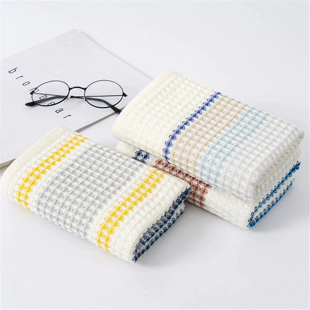 Decorbites™ Japanisch inspirierte Waffelstreifen-Handtuch-Set – Erwachsenen- und Kindergrößen