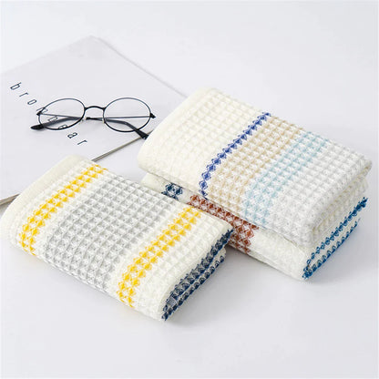 Decorbites™ Japanisch inspirierte Waffelstreifen-Handtuch-Set – Erwachsenen- und Kindergrößen