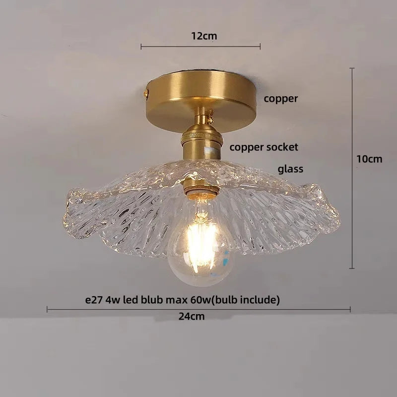 Decorbites™ Klar-Glas LED-Deckenleuchte Moderne Nordische Kupferknopf-Schalter Lampe