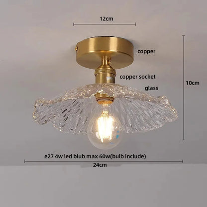 Decorbites™ Klar-Glas LED-Deckenleuchte Moderne Nordische Kupferknopf-Schalter Lampe