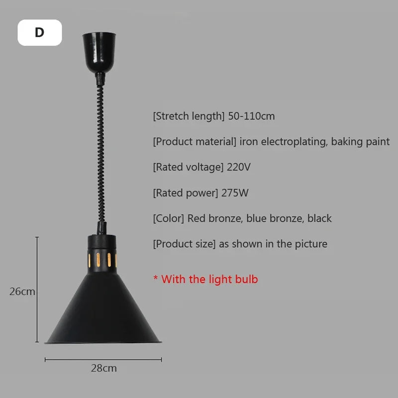 Decorbites™ Elektrische Lebensmittelheizung Pendelleuchte - Stilvolles und funktionales Armatur für Küchen und Restaurants