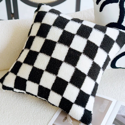 Decorbites™ Hahnentritt-Muster Kissenbezug 30x50 cm Schwarz und Weiß Bogen-Taille Kissenhülle