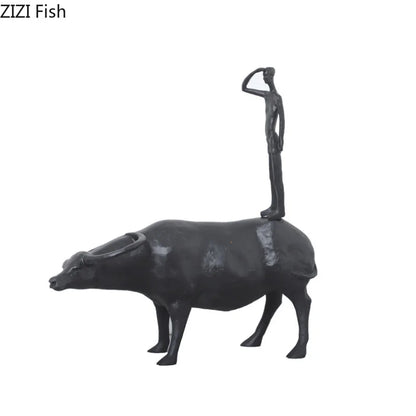 Decorbites™ Harleiter Hirtenjunge Harzfigur Skulptur für moderne Heimdekoration