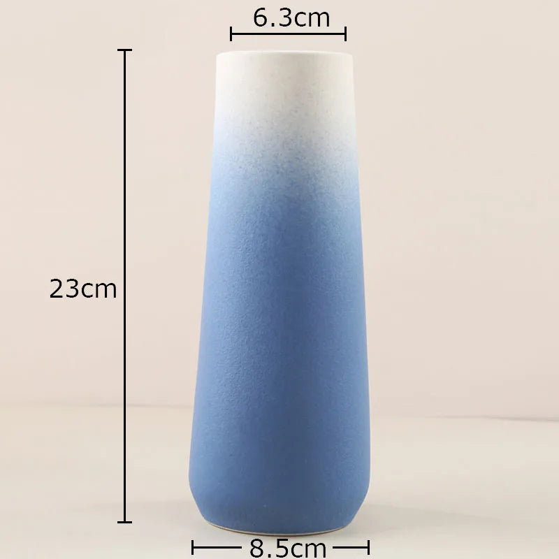 Decorbites™ Gradient Keramik Vase Zylinder Schreibtischdekoration Blumenvasen Modernes Raumdekoration