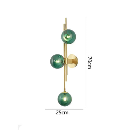 Decorbites™ Grüne Weiße Glasball-Wandlampen Nordisch Heimdekoration Nachttisch-Wandleuchte Goldene Leuchten