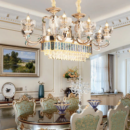 DecorBites™ Crystal Candle Chandelier: Modern European Living Room Lighting