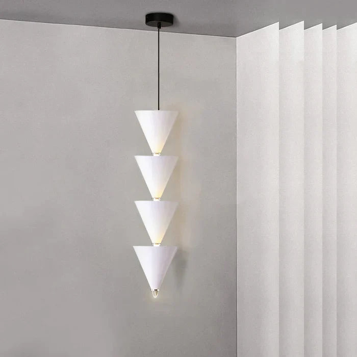 Decorbites™-Creme-Schlafzimmer-Kronleuchter: Minimalistisches Designer-Kegelförmiges Langes Linienverzweigtes Leuchtarmatur