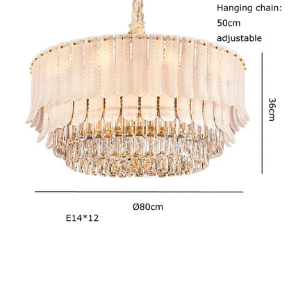 Decorbites™ Golden Crystal Kronleuchter: Postmoderne Luxus-Runde Kronleuchter für das Wohnzimmer