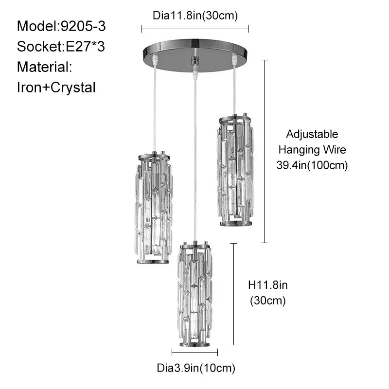 DecorBites™ Crystal Mini Pendant Chandelier Gold/Black for Kitchen Dining Bedroom – Elegant Lighting Solution
