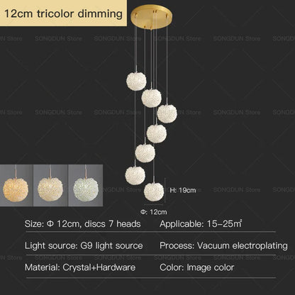 Decorbites™ Kristall-Runder Raum-Lüster - Elegante & Romantische Beleuchtung für Modernes Nachttisch-Dekor