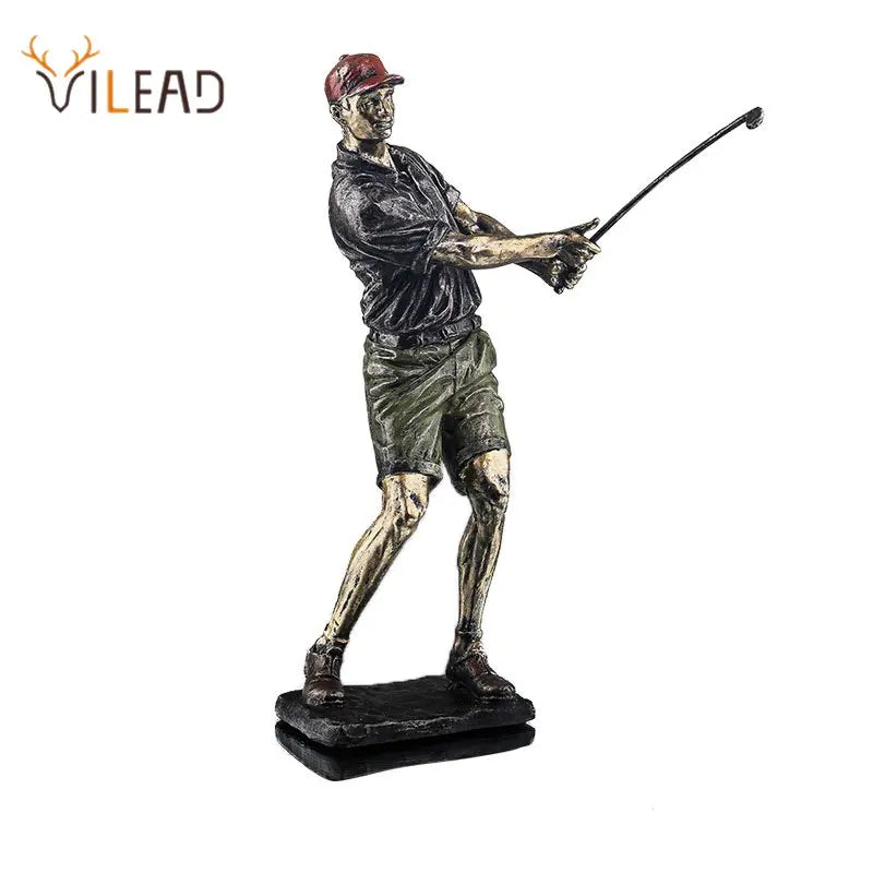 Decorbites™ Golf-Figur: Vintage-Golfer-Resin-Statue für Heim- und Büro-Dekoration