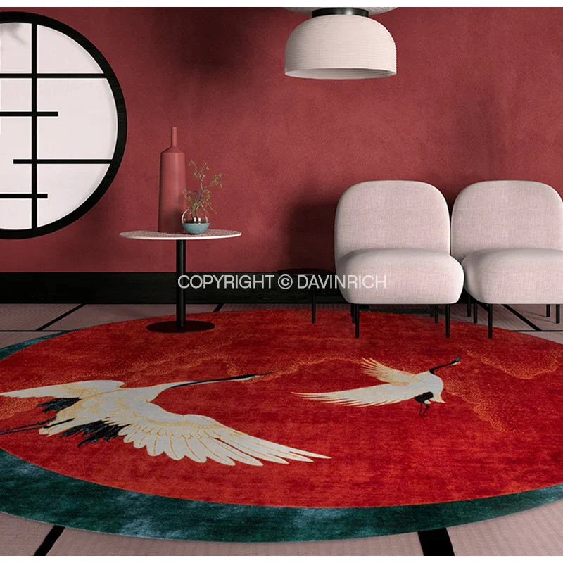 Decorbites™ Japanische Kraniche Weiches Plüschteppich - Luxuriöse Heimdekoration