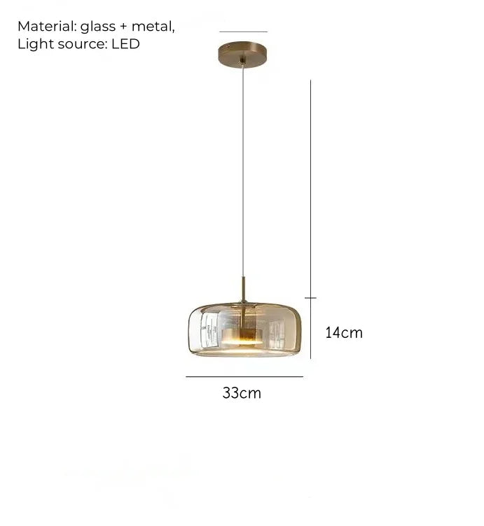Nordisches Restaurant-Pendant-Licht, modernes Luxus-Bar-Tresen, Café-Nachttisch-Einzelkopf-Glas-Kunst-Lichtarmatur
