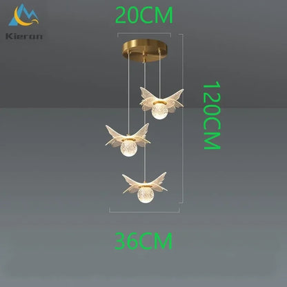 Decorbites™ Schmetterlings-LED-Kronleuchter Kupfer-Hängeleuchte für Schlafzimmer und Wohnzimmerdekoration