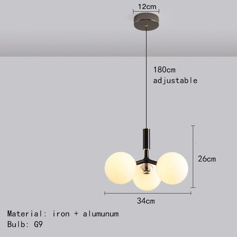 Decorbites™ Glas-Kugelleuchter-Hängeleuchte: Minimalistisches nordisches Design für Schlafzimmer, Wohnzimmer und Laden