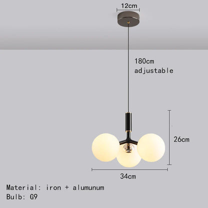 Decorbites™ Glas-Kugelleuchter-Hängeleuchte: Minimalistisches nordisches Design für Schlafzimmer, Wohnzimmer und Laden