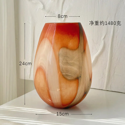 DecorBites™ Irregular Geometric Graffiti Glass Vase for Floral Arrangement and Home Decoration