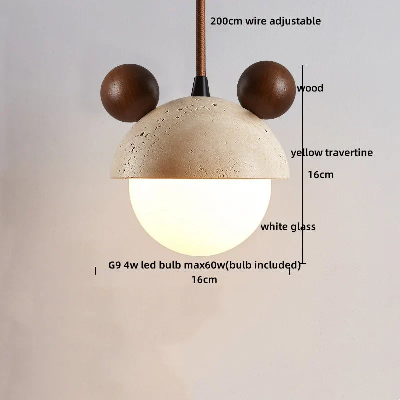 Wood Cement Pendant Light