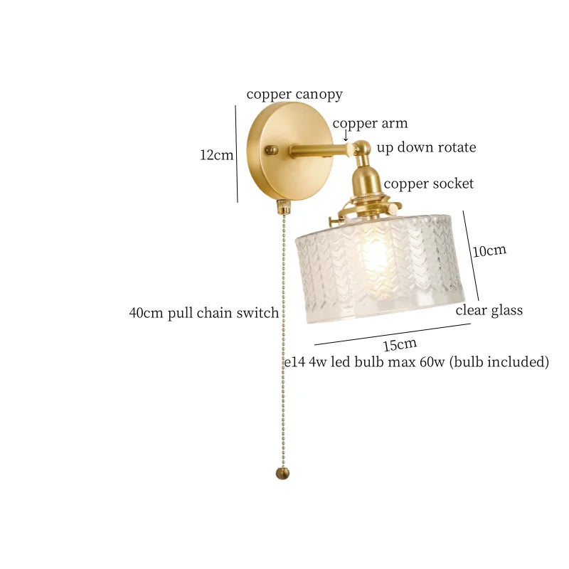 Decorbites™ Bell Glass LED Wandlampe für Wohnzimmer, Badezimmer, Treppenbeleuchtung – Japanischer Vintage-Stil