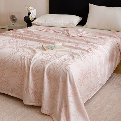 DecorBites™ Bamboo Fiber Summer Blanket - Single Double Bed Air Conditioning Lightweight Blanket