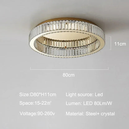 Decorbites™ Gold Kristall Deckenleuchte Ring LED – Moderne Luxus Innenraumbeleuchtung für Zuhause