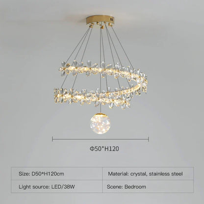 Decorbites™ Gold Kristall Spirale Kronleuchter LED Hängeleuchten für die Heimdekoration