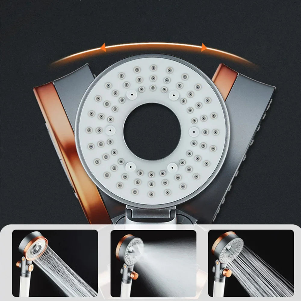 Decorbites™ Duschkopf beidseitig 3 Strahlarten wassersparend filternd rund Regendusche