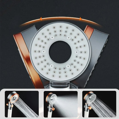 Decorbites™ Duschkopf mit doppelter Seite, 3 Strahlarten und wassersparender Filterung