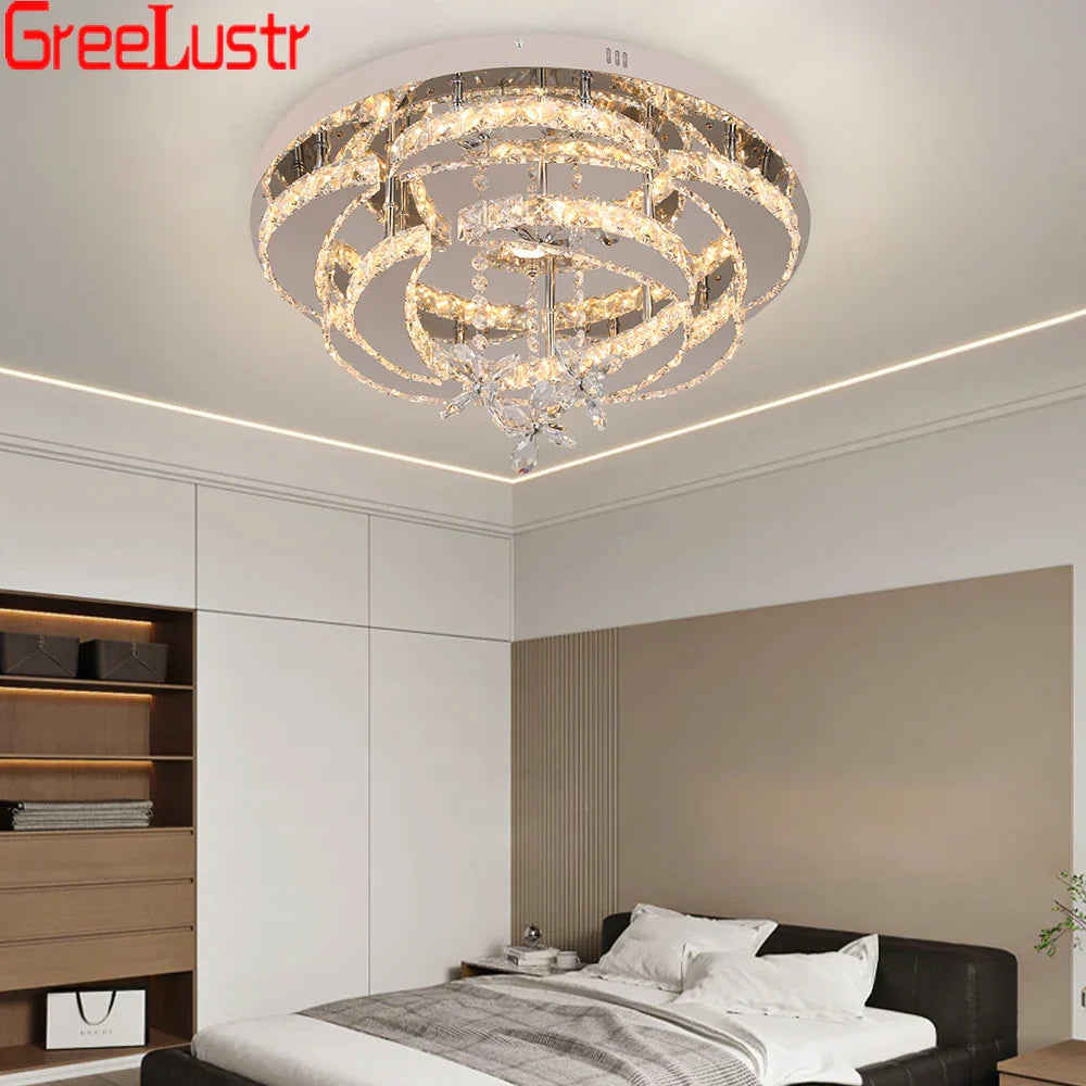 Decorbites™ Kristall-Regentropfen-Blumen-Fernbedienungs-LED-Kronleuchter-Deckenleuchte für das Wohnzimmer