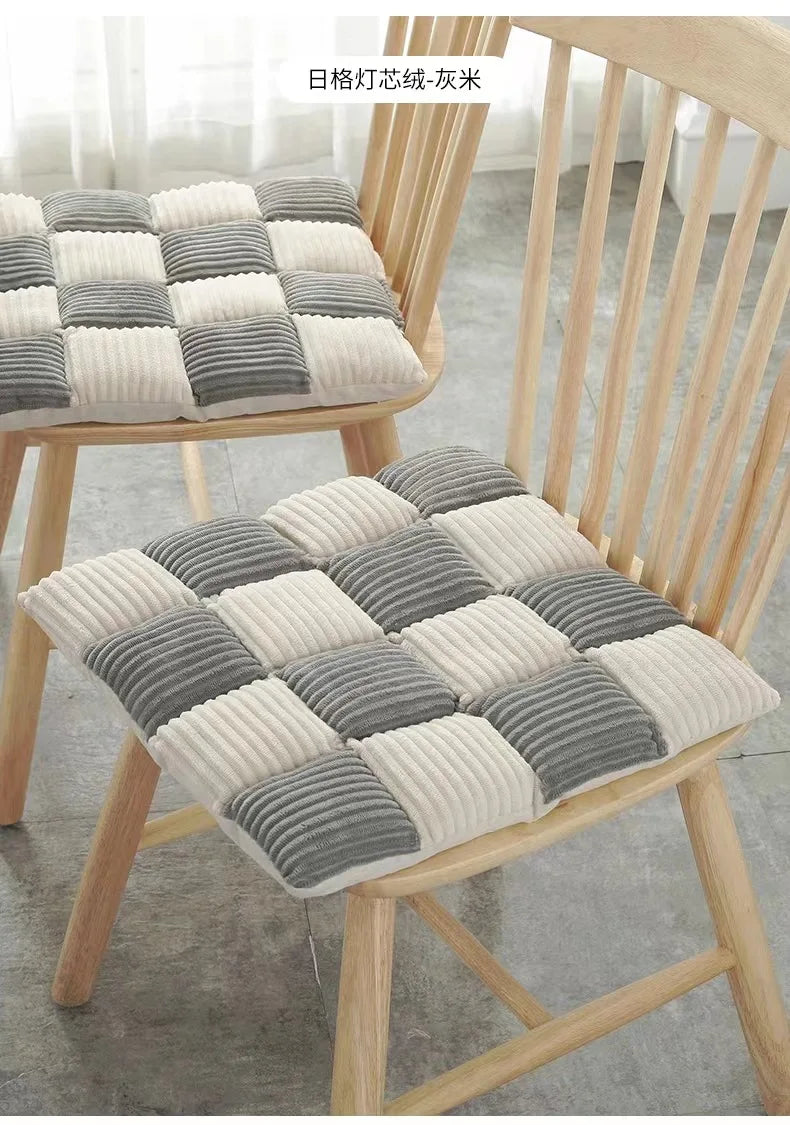 Decorbites™ Samtstoff-Kissen: Karo-Gestricktes Verdicktes Bürostuhl-, Esszimmerstuhl-, Sofa- oder Bodensitzkissen