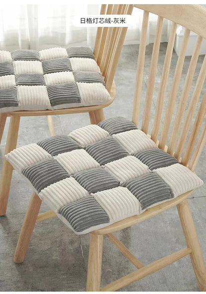 Decorbites™ Samtstoff-Kissen: Karo-Gestricktes Verdicktes Bürostuhl-, Esszimmerstuhl-, Sofa- oder Bodensitzkissen