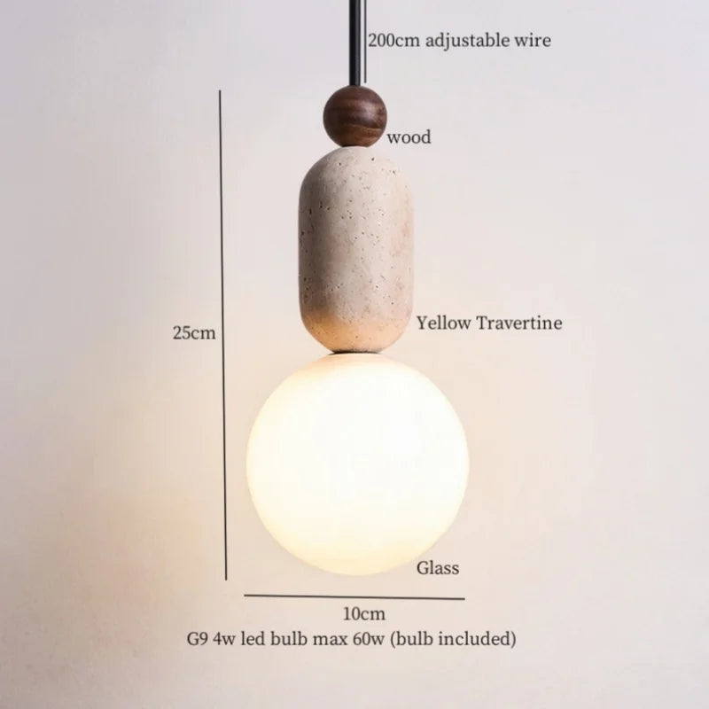 Decorbites™ LED Gelbe Travertin-Hängeleuchte für Vintage-Heimdekoration