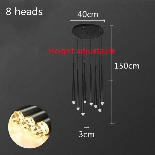 Dimmable LED Ceiling Light 14-Head Round Gold