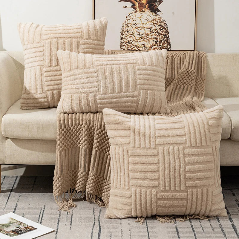 DecorBites™ Geometric Design Cushion Cover Set for Stylish Sofa Decor Home Living
