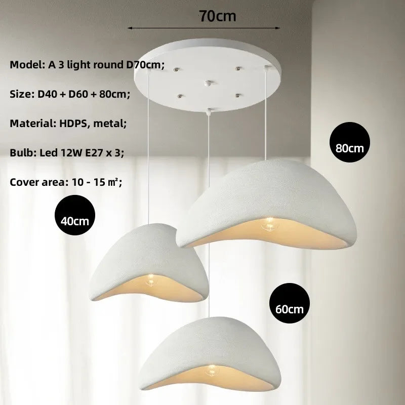 DecorBites™ LED Wabi Sabi Chandelier: Modern Minimalist Pendant Light for Home, Dining, Living Room