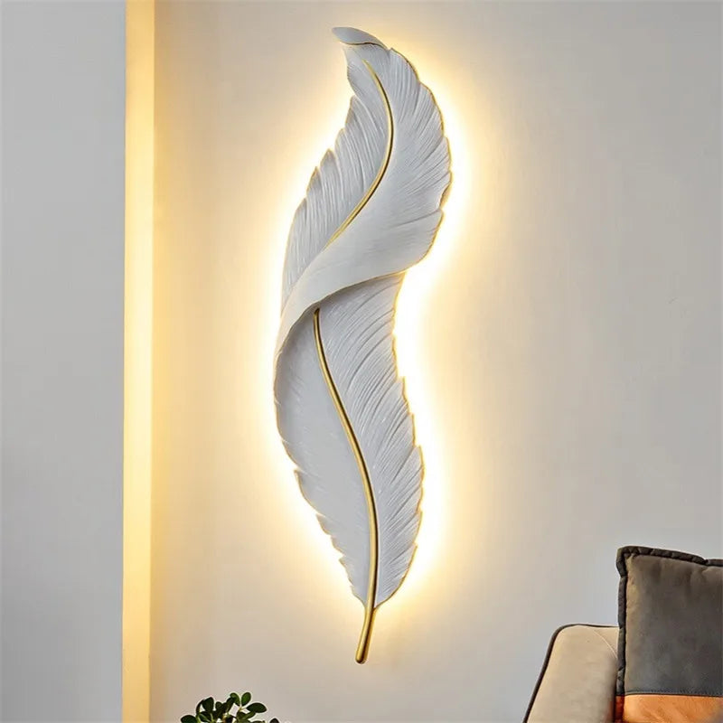 Decorbites™ LED-Feder-Wandleuchte für Wohnzimmer, Schlafzimmer, Hotel, Flur-Dekoration