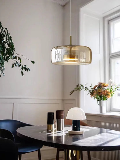 Nordisches Restaurant-Pendant-Licht, modernes Luxus-Bar-Tresen, Café-Nachttisch-Einzelkopf-Glas-Kunst-Lichtarmatur